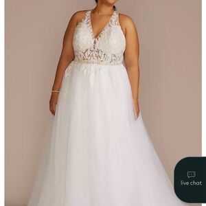 Elegant sparkle and  Lace Wedding Dress-